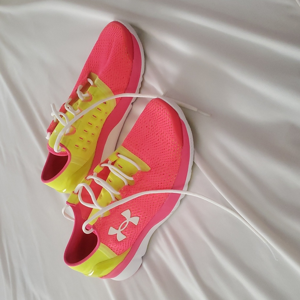 Under Armour Vibrant Pink and Yellow Athletic Shoes